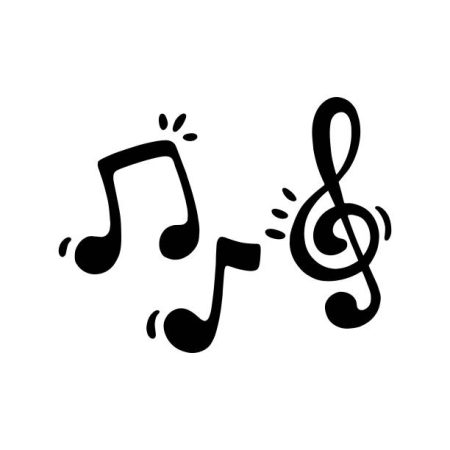 Hand drawn music note.